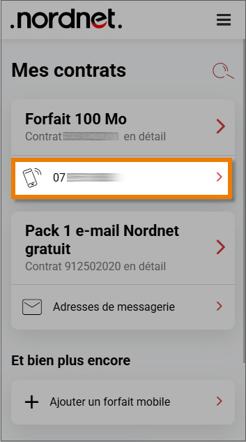 numéro de ligne mobile