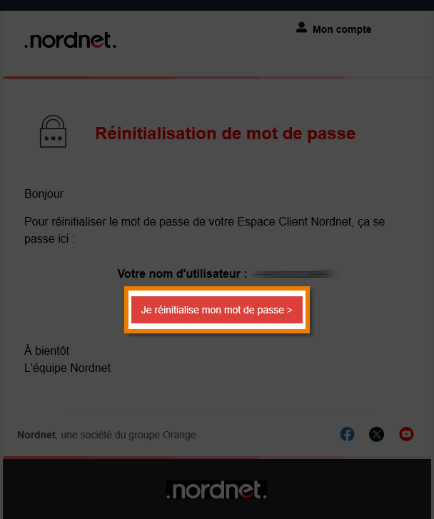 lien de creation de mot de passe par email