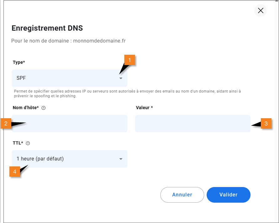 Enregistrement SPF