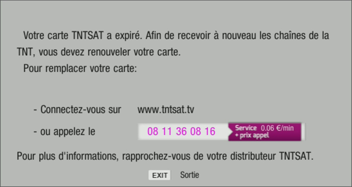 Assistance Nordnet - RENOUVELER LA CARTE TNT SAT